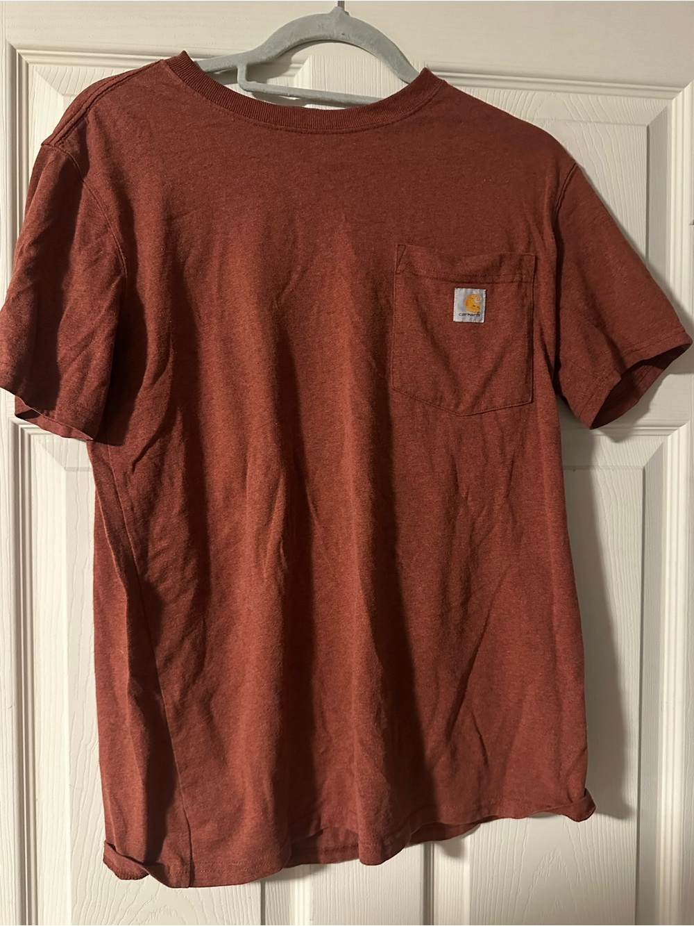 Carhartt Rust Tee with Yellow Logo